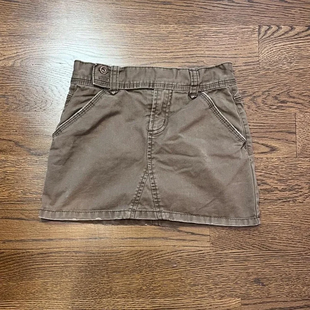 y2k KIDS girls brown cargo skort skirt size 8
